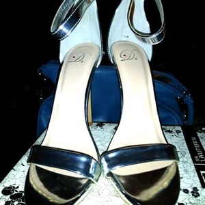 Silver stilettos size 10
